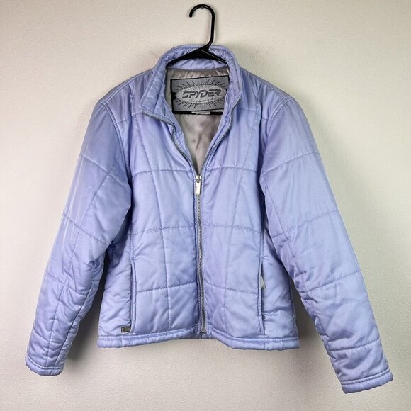 Vintage Spyder Lavender Ski Jacket Metallic Silver Interior Ski/Snowboard Jacket - Picture 1 of 8